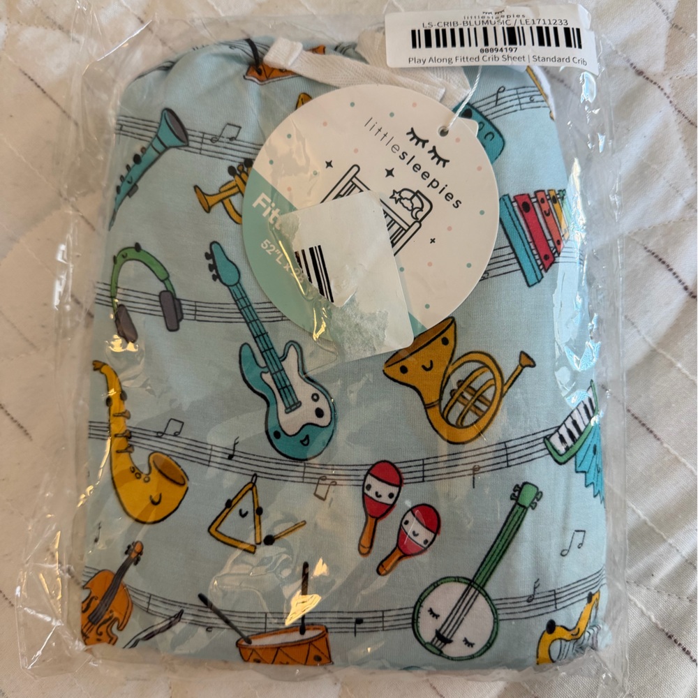 Little Sleepies Play Along Crib Sheets nib